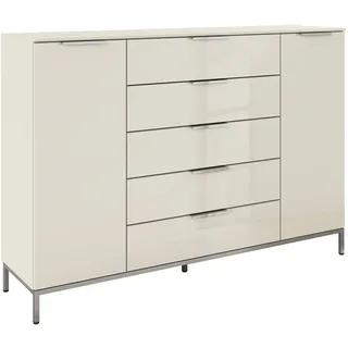 Rauch Kombikommode 160 x 111 x 42 cm Beige / Glas Beige (Champagner)