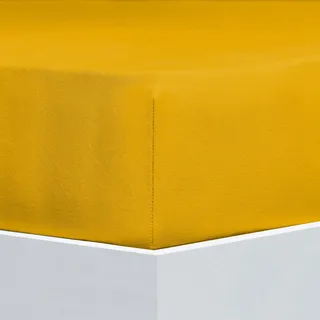 Florella Spannbettlaken Soft-Flanell 180 x 200 cm gold