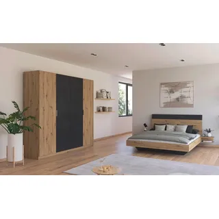 Rauch Schlafzimmer-Set »Monza« mit Drehtürenschrank Breite 226 cm, Bettanlage in 2 Breiten, grau
