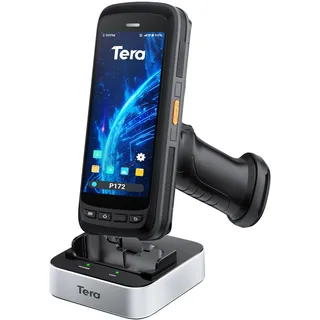 Tera Pro Android Barcode Scanner PDA Android 11 mit Ladestation Pistolengriff 8000 mAh Batterie BT5.0 PDA Barcode Scanner POS Terminal Mobiler Computer Handheld Barcode Reader P172
