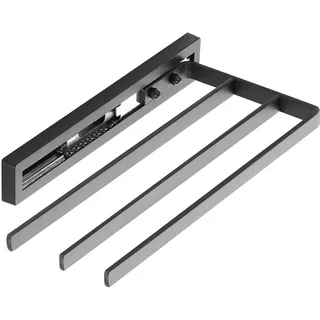 SOTECH Handtuchauszug Style 3-armig schwarz 325 mm Auszugsweg 145 mm Handtuchhalter für Seitenmontage an Waschtisch in Bad und Küche