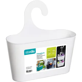 Duschkorb weiß mit Haken zum Einhängen Duschregal Badregal Bad Utensilo Hängeregal