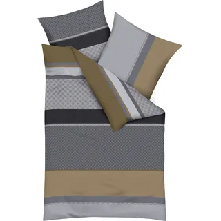 Bettwäsche KAEPPEL "Imperial", gold, B/L: 155cm x 220cm, 1 Stk., 1 Stk., Mako-Satin, B/L: 80cm x 80cm, 2 Stk., Mako-Satin, Obermaterial: 100% Baumwolle, Bettwäsche, Bettwäsche