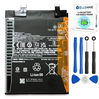 ELLENNE - Akku für Xiaomi Redmi Note 12 PRO+ Plus | BP4J | 5000 mAh mit Schraubendreher-Set enthalten