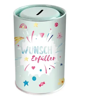 Wunscherfüller Spardose aus Blech I Urlaub, Kommunion und besondere Anlässe I Stilvolles Geldgeschenk I Modernes Design I Geld sparen für Traumreisen und Wünsche
