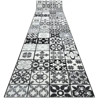 rugsX Läufer Antirutsch Azulejo 80/300 cm , Grau , Textil , Rechteckig , 80x300 cm , Teppiche und Böden, Teppiche, Teppichläufer, Läufer