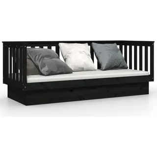 vidaXL Tagesbett Schwarz 90x190 cm Massivholz Kiefer - Schwarz