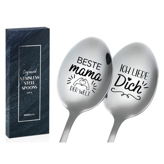 Geschenke für Mama, Geburtstagsgeschenk für Mama, Mama Geschenk, löffel Kaffeelöffel mit Gravur, Mit Geschenkbox, Beste Mama Der Welt, Ich Liebe Dich