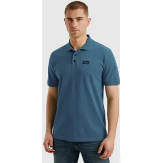 Poloshirt PME LEGEND, Herren, Gr. 4XL, ashleigh blau, Web, Obermaterial: 95% Baumwolle, 5% Elasthan, normal hüftbedeckend, Rundhals, Shirts Poloshirt, mit Logostickerei