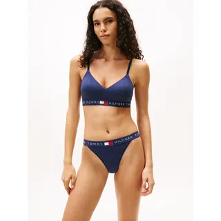 Bralette-BH "BRALETTE LIFT", Damen, Gr. XS (34), N-Gr, blau (navy heather), Jersey, Obermaterial: 90% Baumwolle, 10% Elasthan, TOMMY HILFIGER UNDERWEAR, Basic, körpernah, BHs Bralette-BH, mit kontrastfarbenen Details, mit Logoschriftzug
