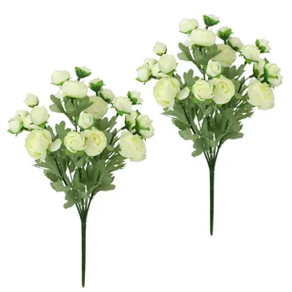 Künstliches Bouquet aus Ranunkeln Strauß Kunstblumenstrauß Seidenblumen Blumenbouquet Blumenstrauß Blumenarrangements Blumenbusch Ranunkeln Kunstblumen Blumensträuße Unechte Blumen Hochzeit, 2er Set