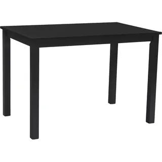 Woodroom Esstisch Kota 110x70 cm – Massivholz Hevea, lackiert, Farbe Schwarz – Kleiner Küchentisch, Esszimmertisch, platzsparend, stabil & pflegeleicht