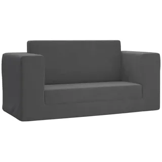 vidaXL Kinder-Schlafsofa 2-Sitzer Anthrazit Weicher Plüsch - Grau