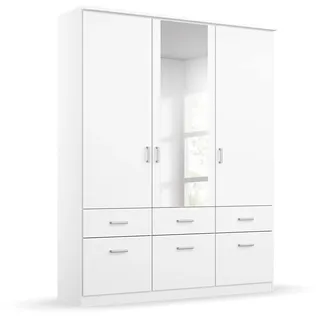 Bremen 136 x 199 x 58 cm weiß mit Spiegel