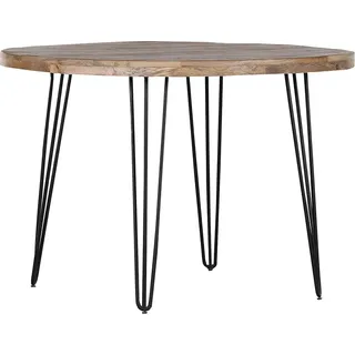 Esstisch, rund 105cm, Mangoholz gebeizt und lackiert, RAISIO-123 - Braun