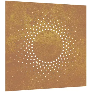 Garten-Wanddeko 55x55 cm Cortenstahl Sonne-Design - Braun