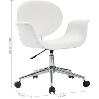 vidaXL Drehbarer Bürostuhl Kunstleder Weiß