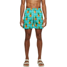 Urban Classics Herren Pattern Swim Shorts Badehose, Pineapple AOP, 5XL