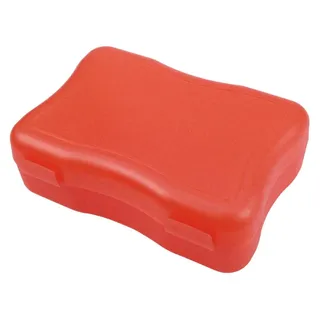 Brotdose "Wave" klein - BPA-freie Lunchbox mit Klickverschluss - Nachhaltige Pausenbox Germany für Kinder in Schule & Kindergarten - trend-rot PP - Rot