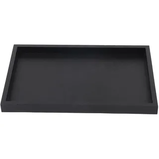 Serviertablett, Rechteckiges Holz Servier Tablett, Küche Deko-Platte zum Servieren von Tee Kaffee Brot Essen im Bar Cafe Restaurant, Schwarz (30 * 20 * 2cm)