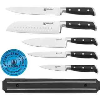 LAGUIOLE -Set aus 5 Messern + Magnetleiste Enzo