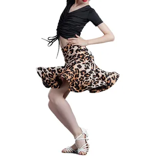 LIMKOO Kinder-Latein-Tanzrock Für Mädchen Mit Bauchfreiem Top, Tanz-Übungskleidung, Blumenkleid, Kinder-Ballsaal-Salsa-Tango-Röcke, Rumba, Samba, Cha-Cha-Tango-Party-Swing-Rock