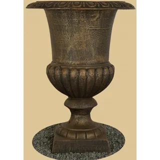 Amphore Gusseisen 42cm, Pflanzpokal, Pflanzamphore, Gartenamphore, Krater Vase - Antik Bronzefarben - Höhe:42cm, Breite:32cm