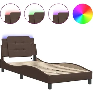vidaXL Bettgestell mit LED ohne Matratze "Zadar" Braun 80x200 cm - Braun