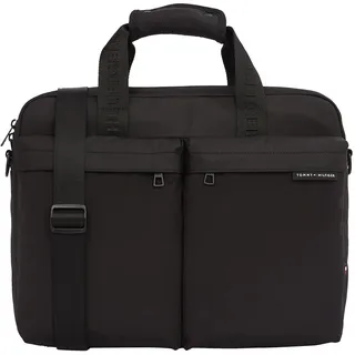 Tommy Hilfiger Laptoptasche »TH ELEMENT REPREVE COMPUTER BAG«, Men Messenger Bag, Henkeltasche, Umhängetasche mit Reißverschluss, schwarz