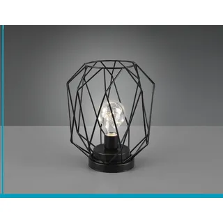 Kleine LED Tischlampe mit Batterie Industrial Gitterlampen Nachtischlampen Flur - Schwarz