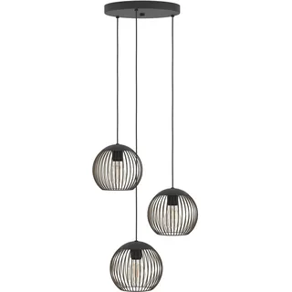 EGLO Hängeleuchte Almanzora, Pendellampe - Stahl - E27 - 3X60W - IP20", schwarz, kupfer, Esszimmerlampe hängend, Fassung, 46,5 cm