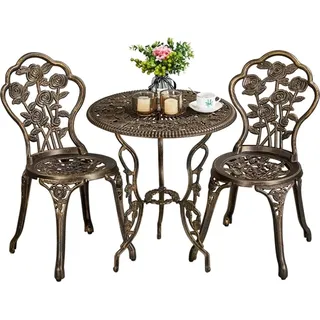 Yaheetech Bistro Set 3-tlg. Bronze