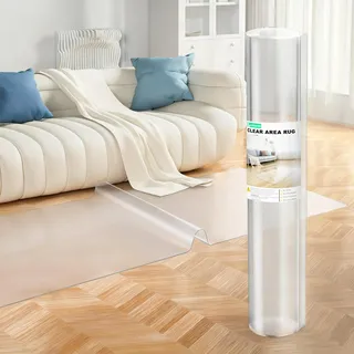 Fuß durchsichtige Läufermatte aus Kunststoff, Läuferteppich für den Flur, 1.5mm Dicker durchsichtiger transparenter Vinyl-Bodenteppich, großer Teppich für Eingangsbereich (Vereist, 1 x 3 M)