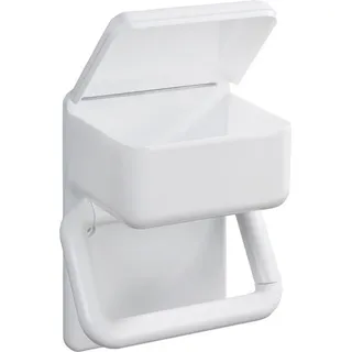 Maximex Toilettenpapierhalter "2 in 1" mit Ablage für feuchte Toilettentücher, weiß