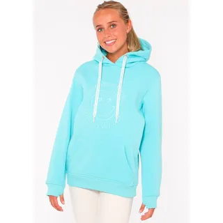 Zwillingsherz Hoodie »Happy and Beautiful«, mit gleichfarbiger Smiley-Stickerei und Bindebänder mit Schriftzug Zwillingsherz türkis