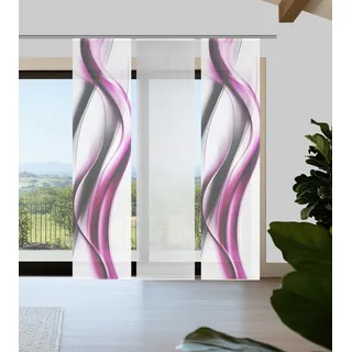 Vision S Schiebegardine »CARA« Paneelwagen 3 Stk. tlg. Schiebevorhang,Bambusoptik,Digitaldruck,SET, rosa