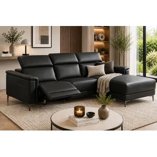 OTTO home Eckcouch Kunstleder 2-Sitzer Schwarz