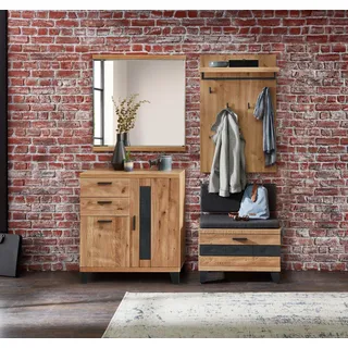 Wohn-Concept Persiko Garderoben-Kombination Wildeiche Massivholz/Metall