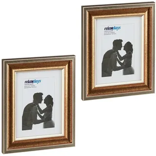 Relaxdays Bilderrahmen gold 15x20 cm 2er Set