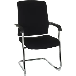 Mid.you Besucherstuhl , Schwarz , Textil , Rundrohr , 59x96x61 cm , ergonomische Rückenlehne , Büromöbel, Bürostühle, Besucherstühle