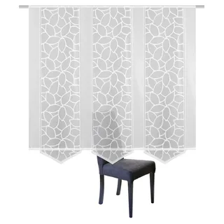 HOME WOHNIDEEN JENNA Schiebevorhang Klettband 57 x 160 cm Weiß 3 St.