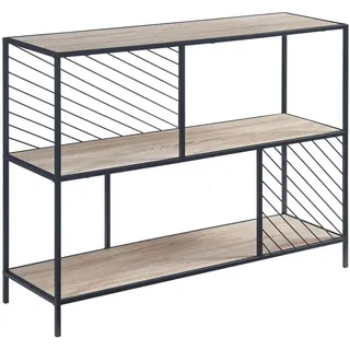 [en.casa] Beistelltisch, Schwarz, Eiche, Metall, Holzwerkstoff, Rechteckig, 30x75x100 cm