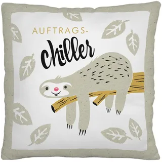SHEEPWORLD Plüschkissen Motiv Faultier 25 x 25 cm Mehrfarbig