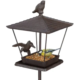 Relaxdays Vogelfutterhaus mit Erdspieß, 115 cm, , Metall , 15x115x16 cm , Dekoration, Gartendeko