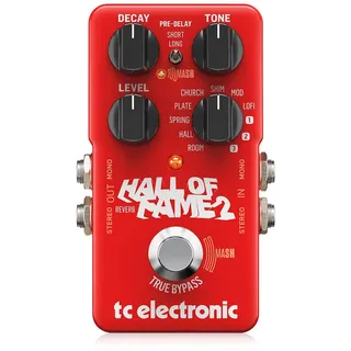 t.c electronic TC Electronic Hall of Fame 2 Reverb Kultiges Reverb-Pedal mit bahnbrechendem MASH-Fußschalter und Shimmer-Effekt