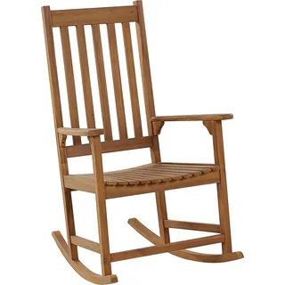 BELIANI Schaukelstuhl Helles Holz aus Akazienholz Rustikal Indoor Outdoor Innen und Außenbereich Schwingstuhl für Garten Balkon Terasse - Braun