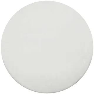 Teppich WECON HOME BASICS "Anna", beige weiß, H:25mm Ø:200cm, Polyester, Teppiche, Teppich, Hochflorteppich, getuftet, modern, einfarbig, flauschig, Wohnzimmer