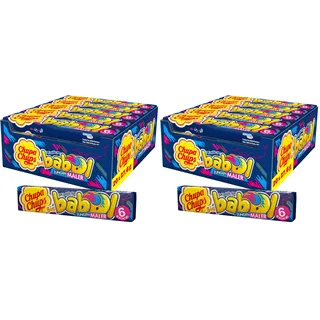 Chupa Chups Big Babol Zungenmaler, Theken-Display enthält 20 Stangen Kaugummis mit Frucht-Geschmack, für große Kaugummi-Blasen, 20 x 27,6g (Packung mit 2)