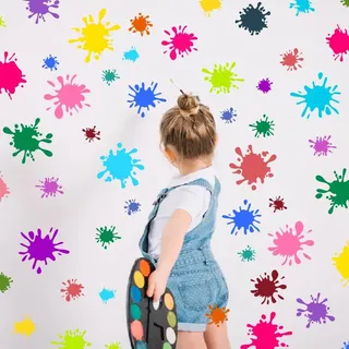 SUPERDANT Wandaufkleber Bunter Farbspritzer Wandsticker Graffiti Malerei Wandtattoo Kinderzimmer Kunstdekor Vinyl Wandsticker Für Kinderzimmer Kindergarten Spielzimmer Klassenzimmer