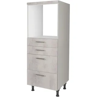 Nobilia Geräteumbauschrank , Hellgrau , Metall , 4 Schubladen , nur wie online abgebildet bestellbar , 60x168x58 cm , Blauer Engel, Pefc, Goldenes M, Made in Germany, DGM-Klimapakt , Küchen, Küchenmöbel, Küchenschränke, Geräteumbauschränke